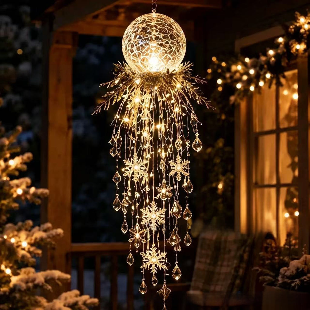Glow Crystal Waterfall Resin Hanging Christmas Ornament for Holiday Home Decor teemdrop
