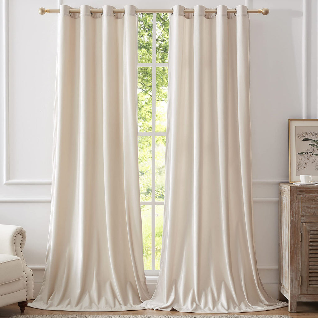 Solid Color Dutch Velvet Curtain Rod Pocket Ring Top High Shading Window Drapery teemdrop