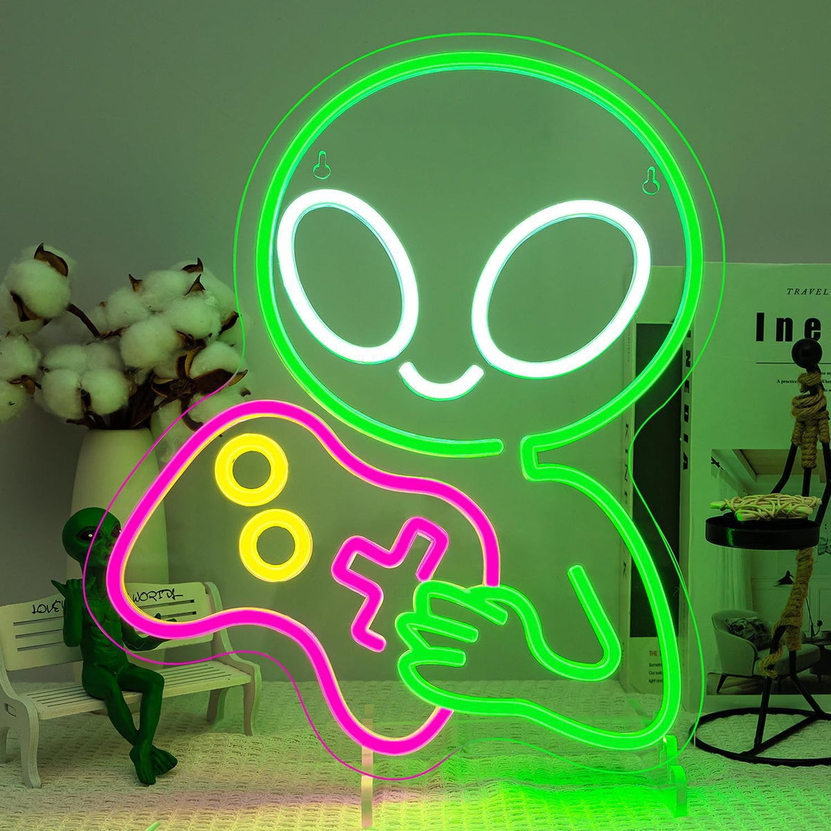 Alien UFO LED Neon Sign Light for Bedroom Game Room Bar Party Decoration teemdrop