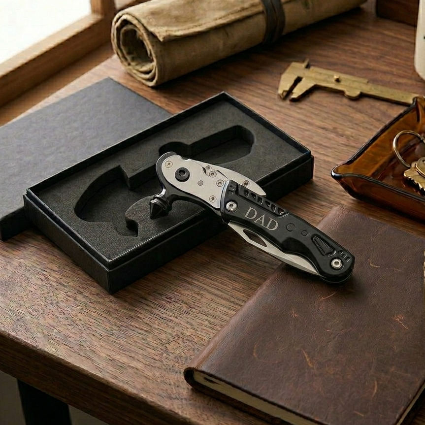 Black Glass Breaker With Multi Tools, 6" L Creativegiftsdirect