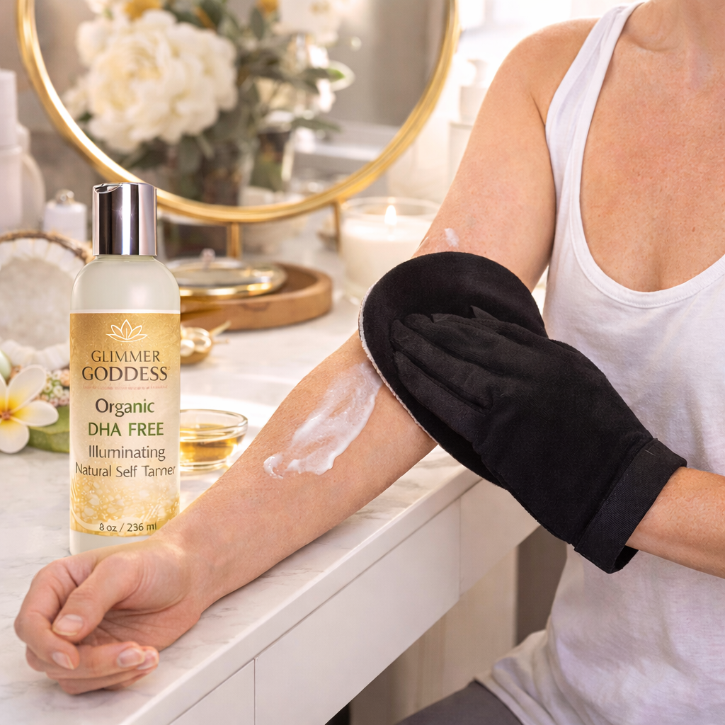 DHA Free Self Tanner for Sensitive Skin – Glow DC-Glimmer Goddess®