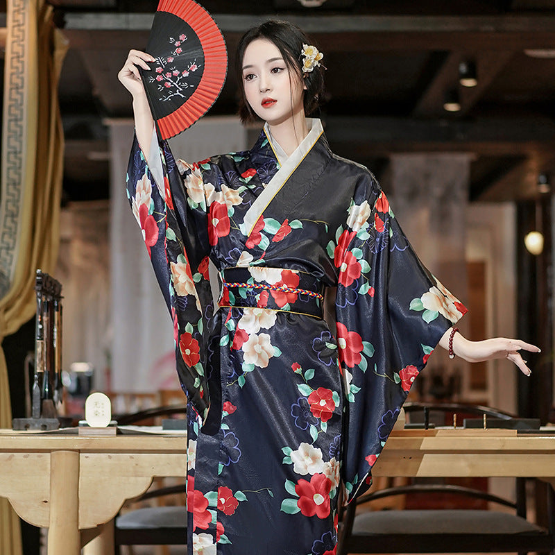 Women's Plus-Size Acetate Kimono Style Sleepwear Robe teemdrop