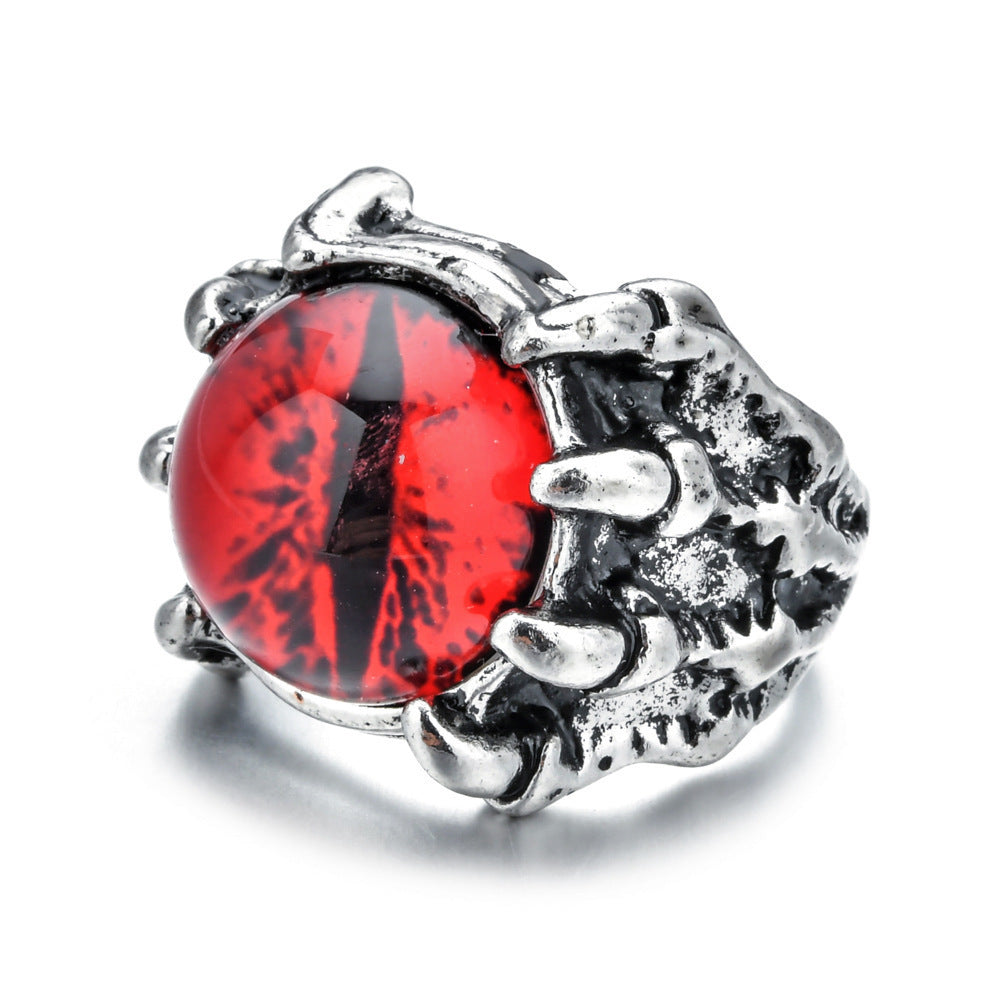 Majestic dragon-claw eye index finger ring