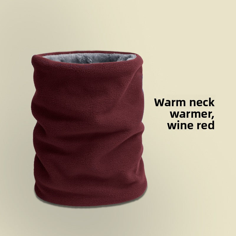Winter Windproof Fleece-Lined 2-in-1 Face Mask Hat Scarf Set teemdrop