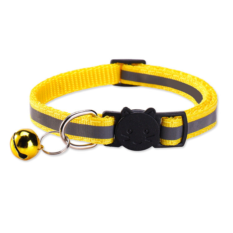 Adjustable Reflective Cat Collar with Safety Release and Bell teemdrop