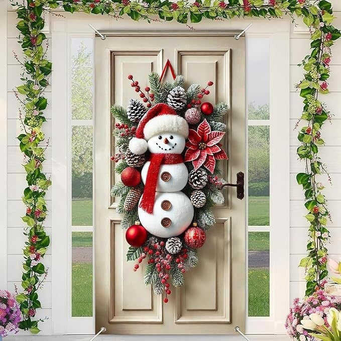 Christmas Santa Claus Polyester Door Cover Decoration 90x180cm teemdrop