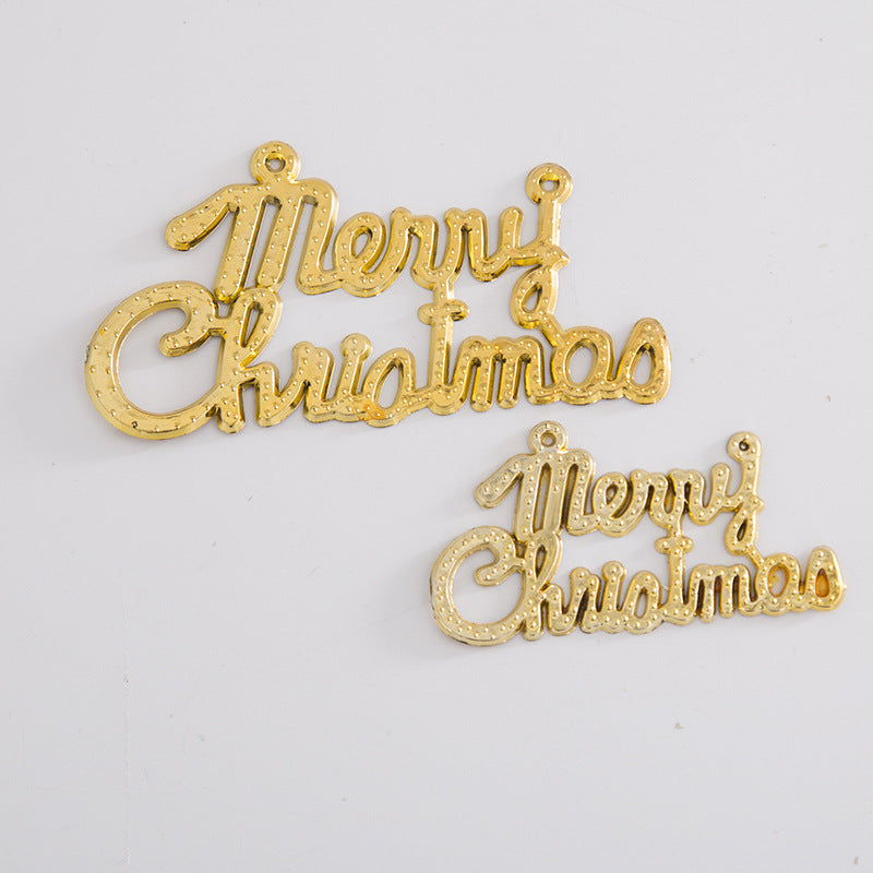 Alphabet Plastic Christmas Hanging Ornaments Gold Silver Red Letters for Xmas Tree Wreath Party Decoration