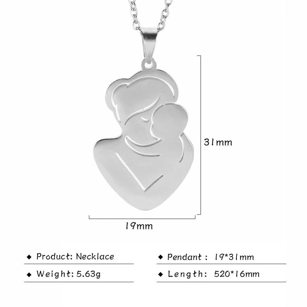 Mother and Baby Pendant Necklace