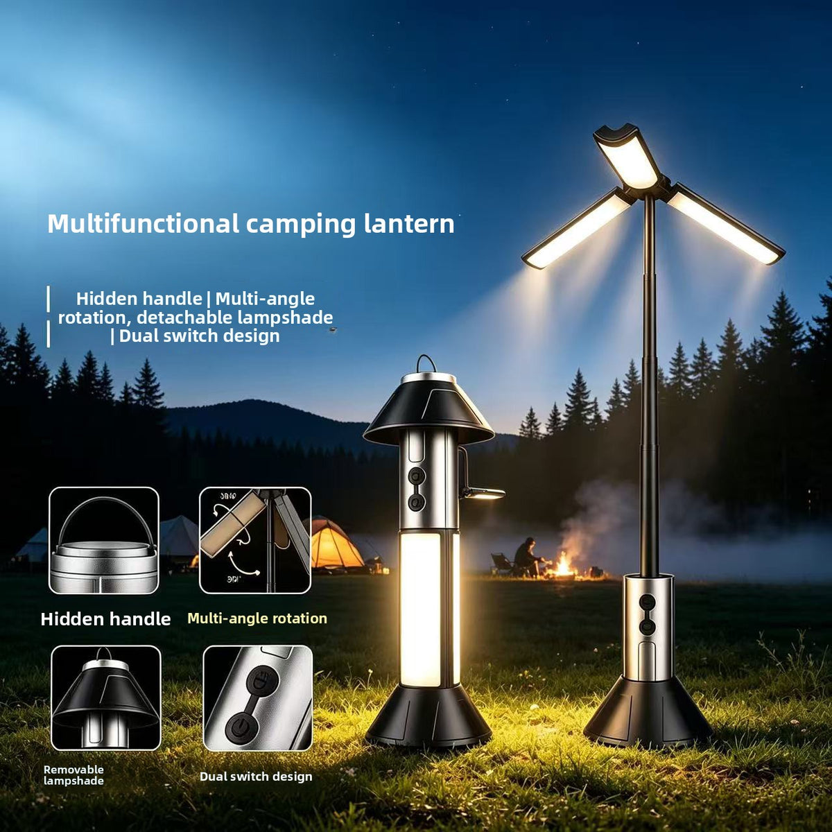Multi-functional outdoor camping lamp teemdrop