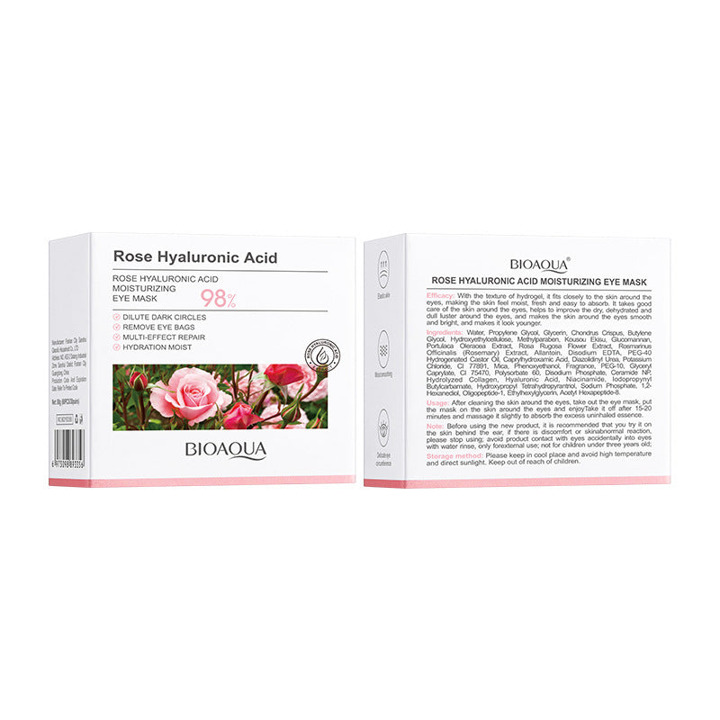 BIOAOUA Rose Hyaluronic Acid Moisturizing Eye Mask 30 Pairs teemdrop