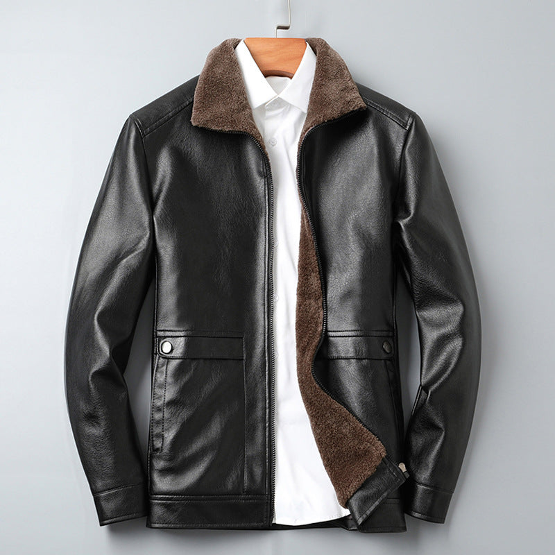 Mens PU Leather Casual Jacket