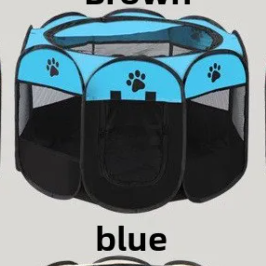 Foldable Waterproof Pet Tent Scratch-Resistant Cat Enclosure Breathable Paw Print Playpen