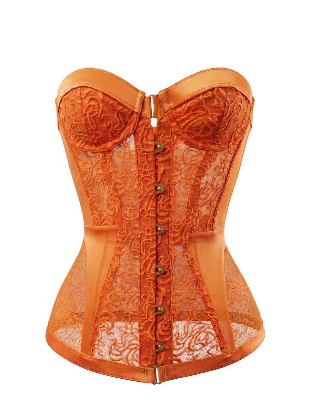 Women's Hollow Out Lace Strapless Slim Fit Corset Top teemdrop