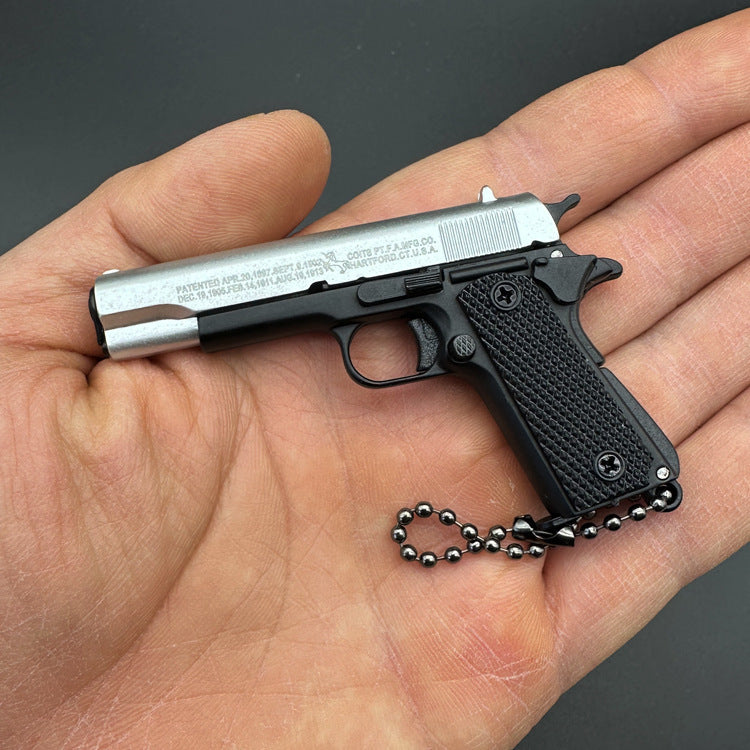 1:3 Scale 1911 Alloy Metal Gun Model Keychain Pendant, DIY Assembly