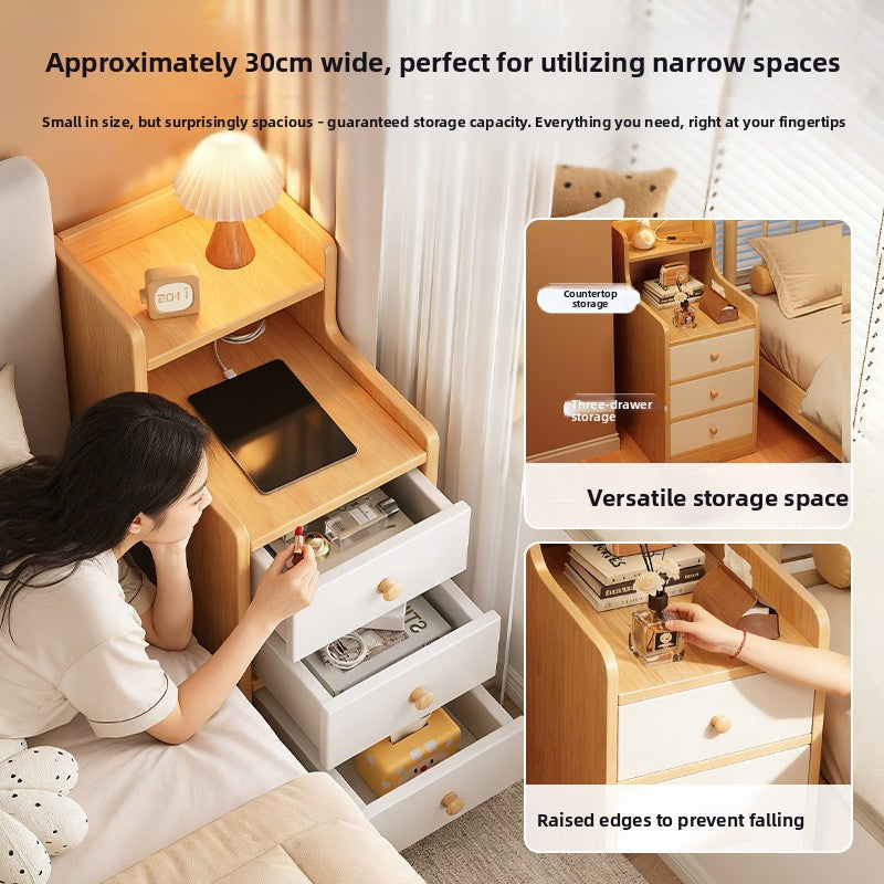 Ultra Narrow Bedside Cabinet Organizer teemdrop