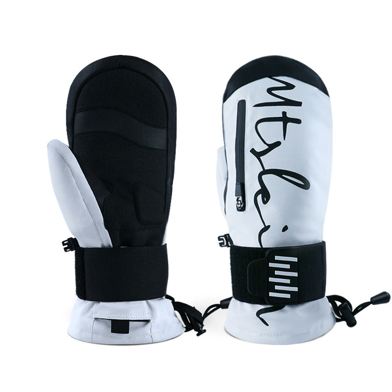 Built-in wrist guard snowboard gloves