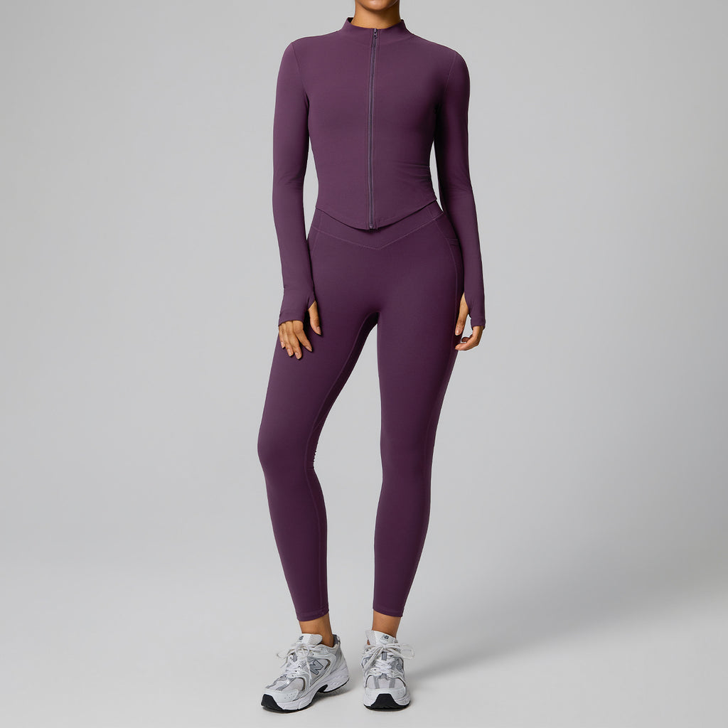 Women Two Piece Yoga Outfit High Waist Tight Sportswear Set teemdrop