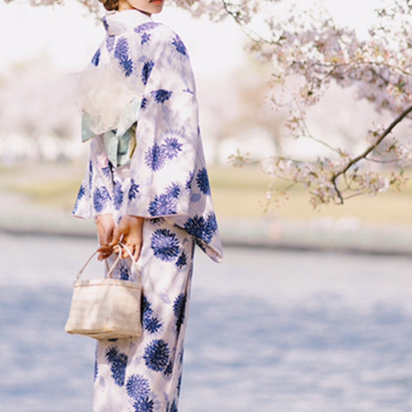 Womens Traditional Retro Japanese Camellia Print Kimono Dress with Girdle and Fan Headdress Set teemdrop