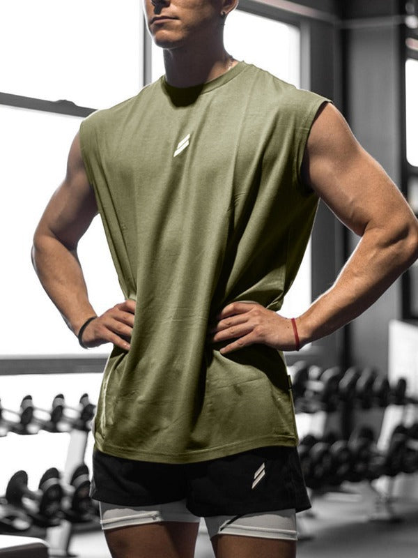 Men's Quick-Dry Bird-Eye Fabric Sleeveless Sports Training Vest teemdrop