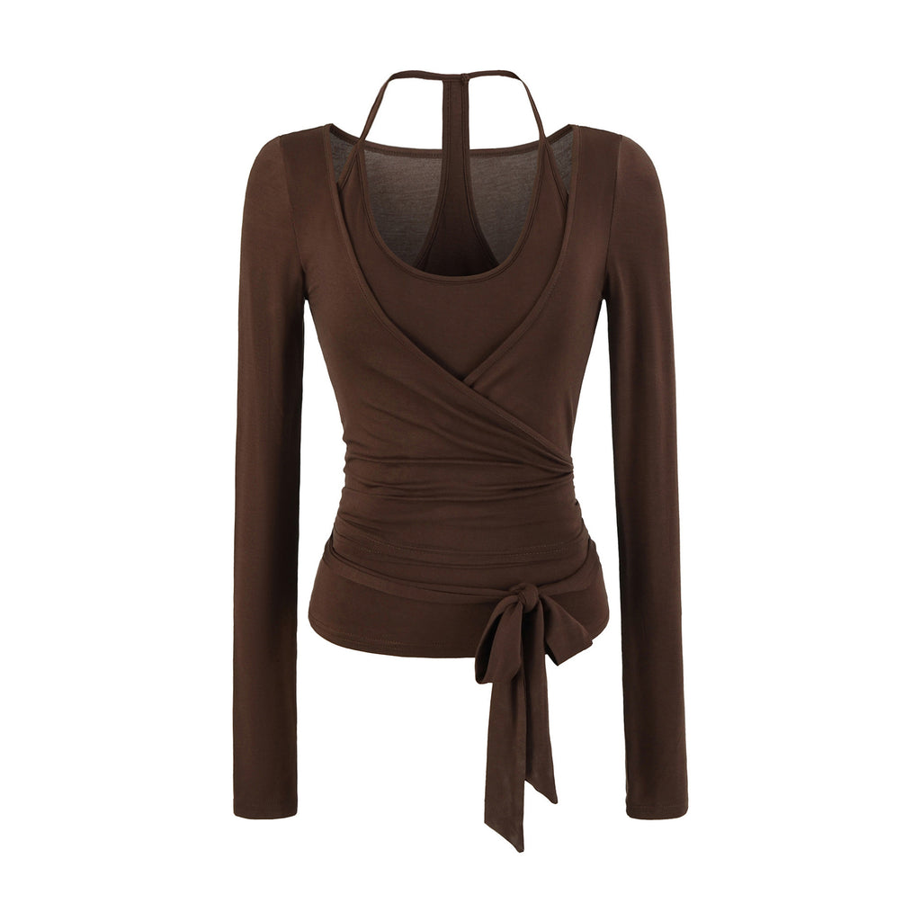Crossover strap cardigan teemdrop