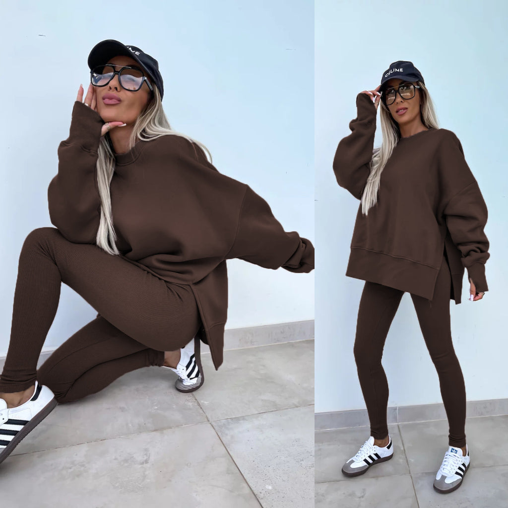 Long Sleeve Sweatshirt and Tight Trousers Set