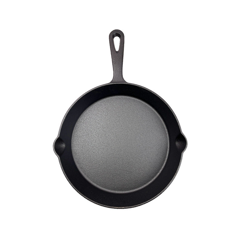 Traditional Cast Iron Flat Bottom Frying Pan teemdrop