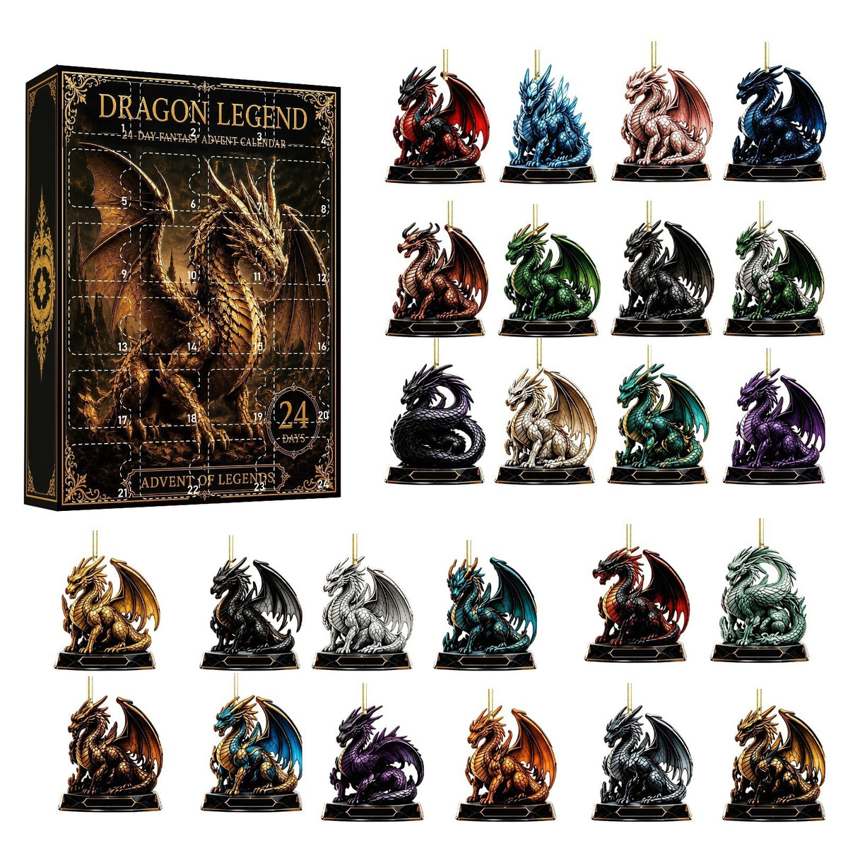 24-Day Dragon Ornament Christmas Countdown Blind Box