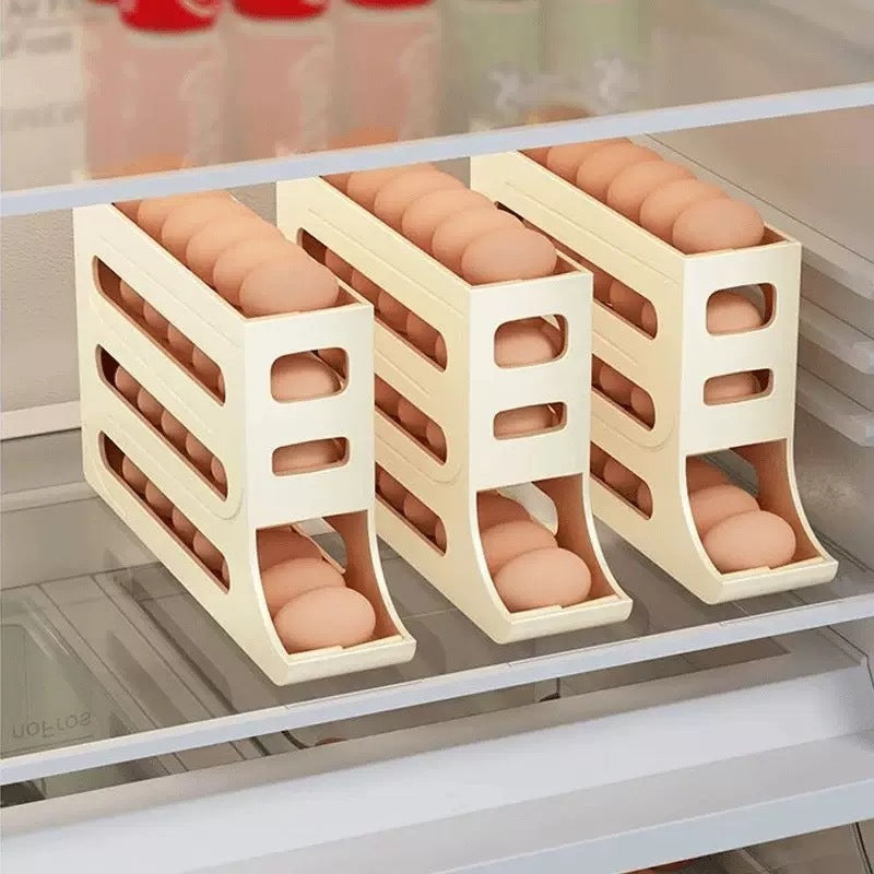 Automatic Gravity-Fed Egg Storage Rack