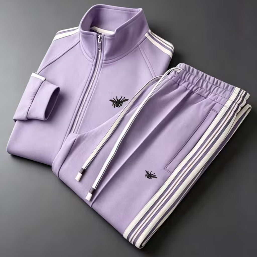 Men's Zip-Up Jacket and Pants Set Digital Print Long Sleeve Tracksuit teemdrop