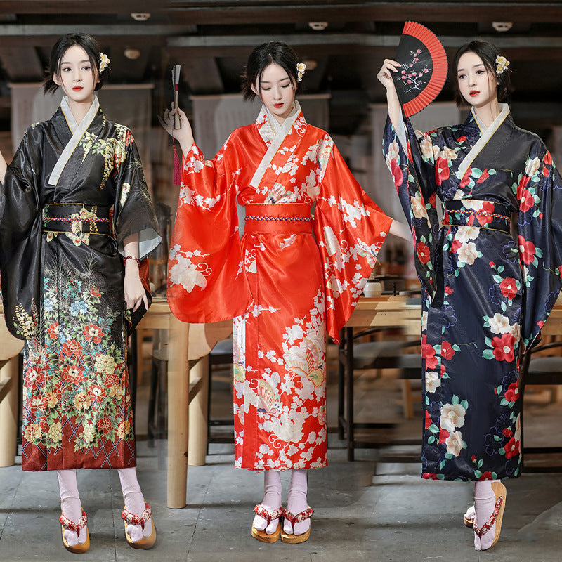 Women's Plus-Size Acetate Kimono Style Sleepwear Robe teemdrop