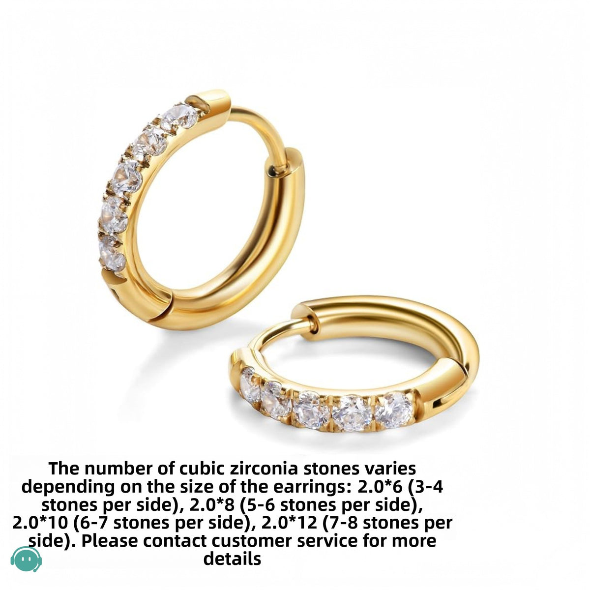 Titanium Steel Round Zircon Earrings Simple Casual Style Ear Buckles for Women teemdrop