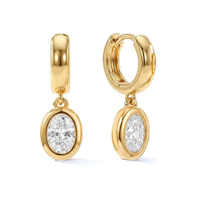 14K gold zircon earrings