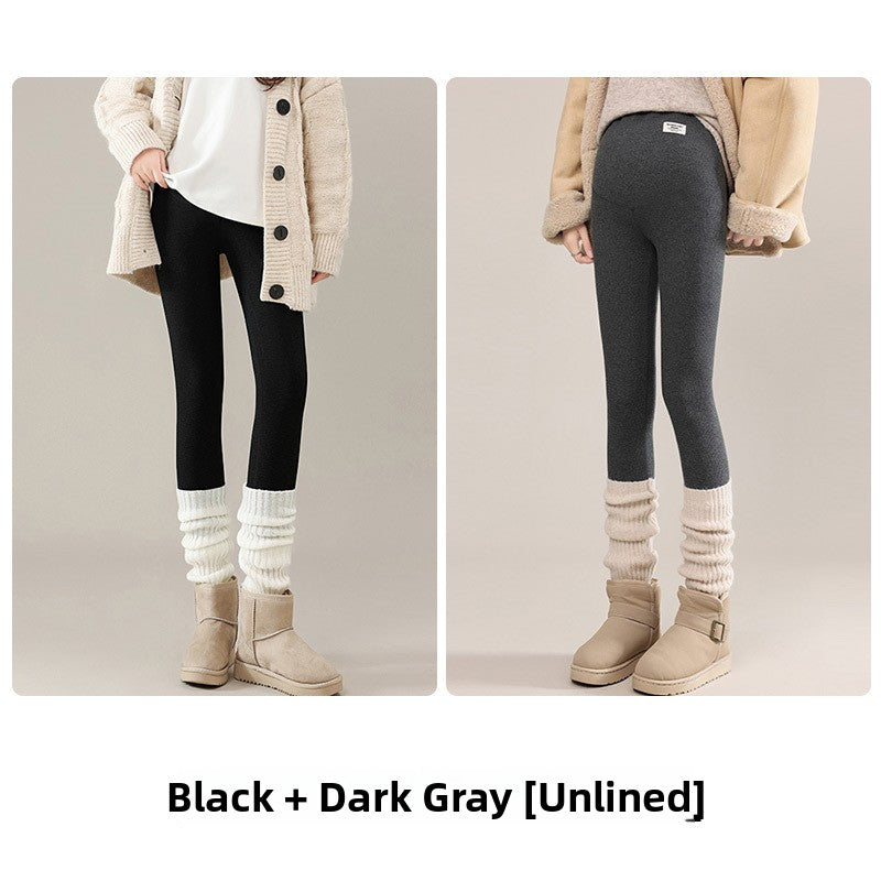 Maternity Leggings Fleece Lined Thickened Warm Cotton Pants