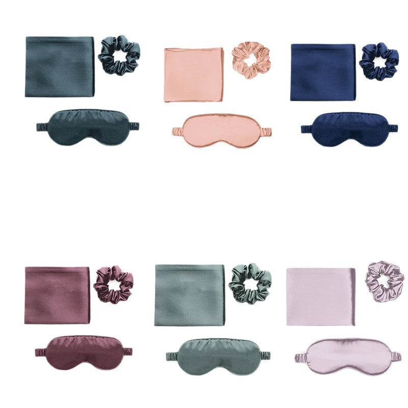 Satin Imitation Silk 3-Piece Sleep Set Eye Mask