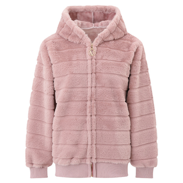 Women's Plush Stand Collar Zip Up Fleece Sweatshirt teemdrop