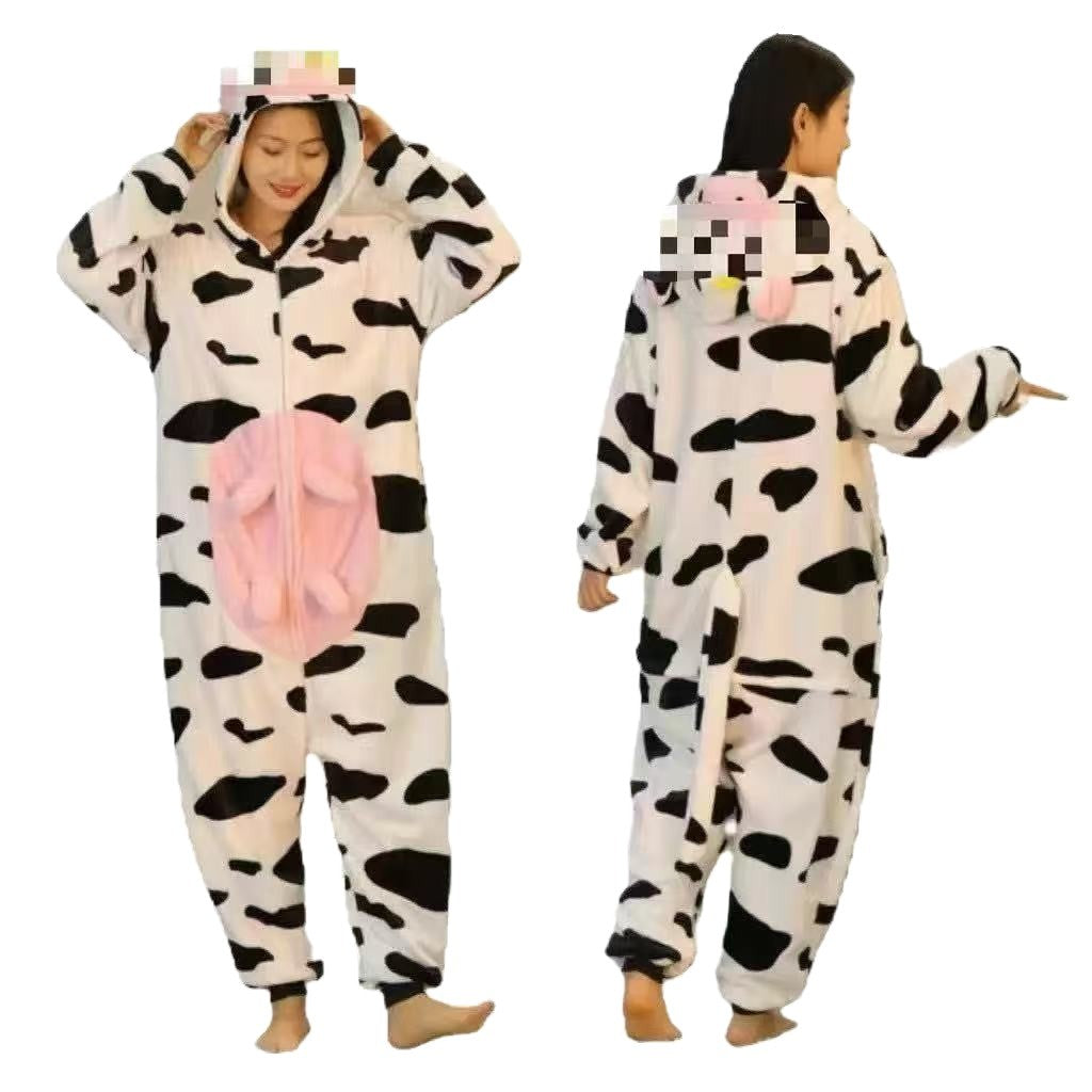 Cow Cartoon Flannel Pajamas