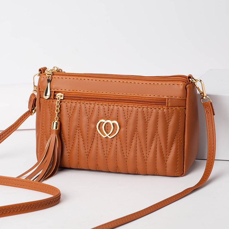 PU Leather Tassel Crossbody Bag