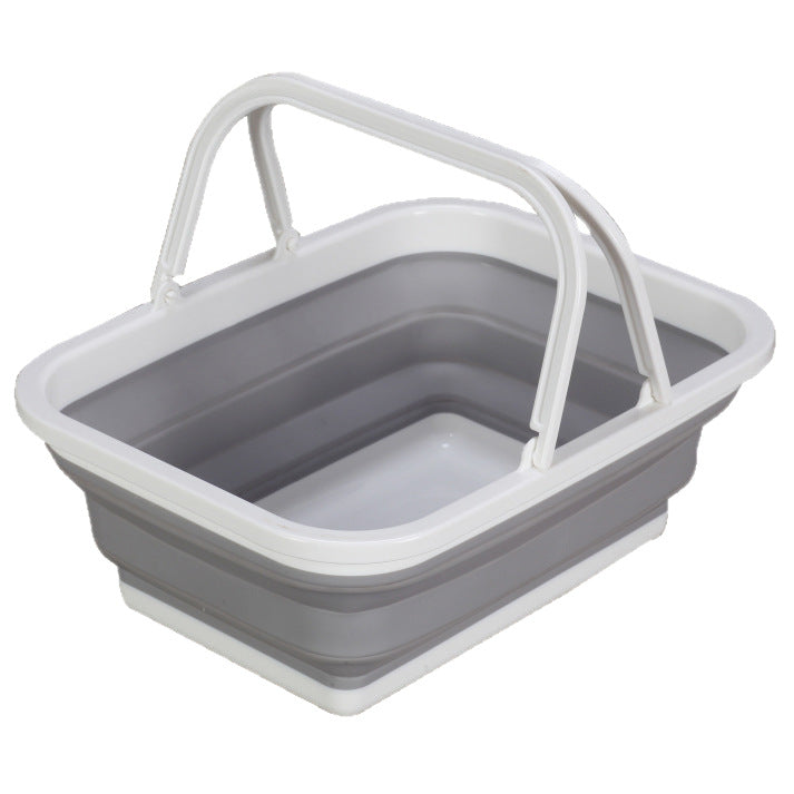 Foldable Plastic Bucket, Multipurpose Collapsible Square Storage Basin teemdrop