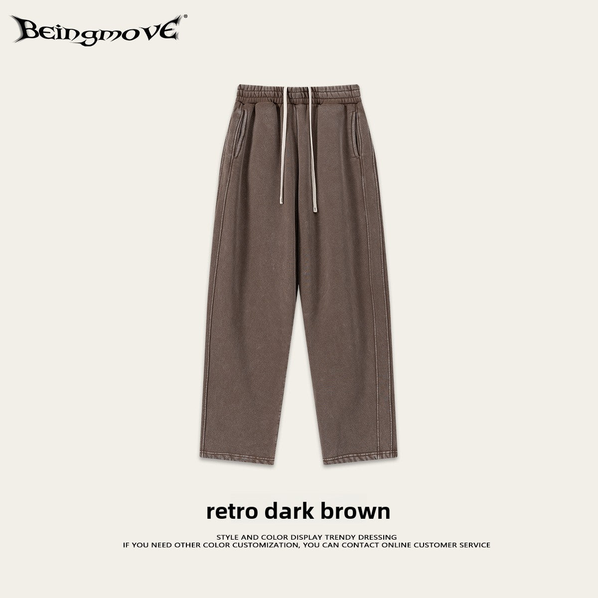 Retro Washed 400g Fleece Lined Curved Cut Straight Leg Sweatpants for Men teemdrop