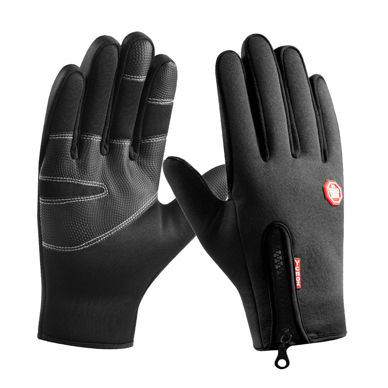 Winter Gloves Warm Touch Screen Men's Outdoor Sports Non-Slip Mountaineering Zipper Women's Ski Motorcycle Riding Gloves