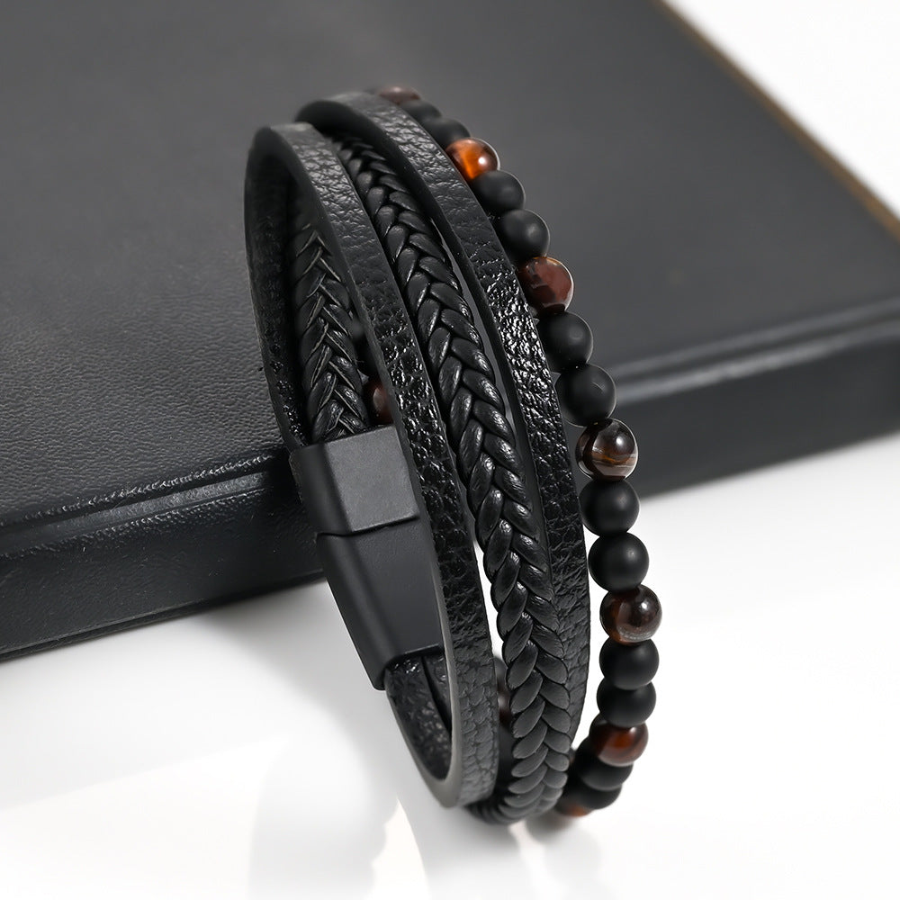 Multi-layered woven bracelet