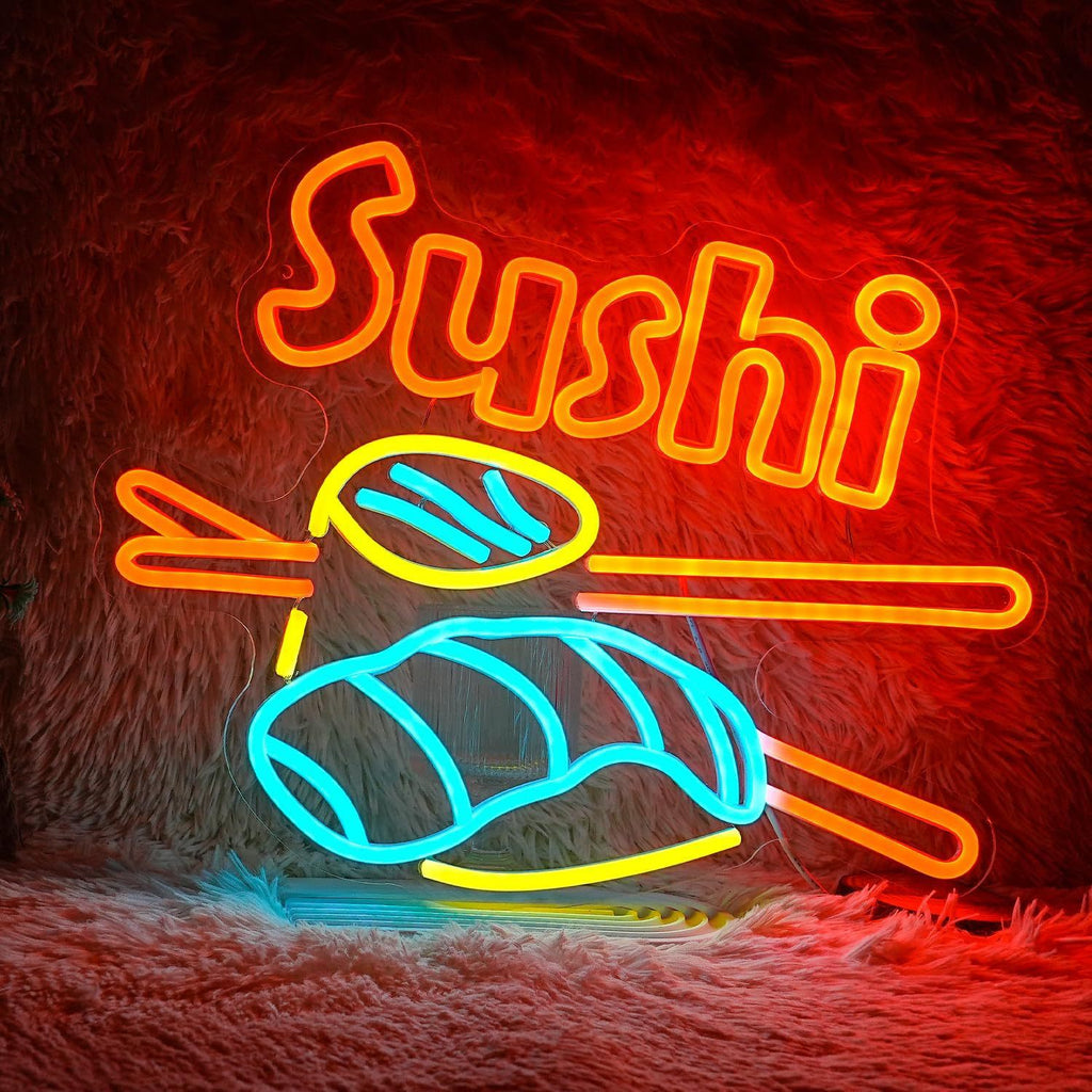 Sushi LED Neon Sign Dimmable Wall Decor Light for Kitchen Home Art Decoration