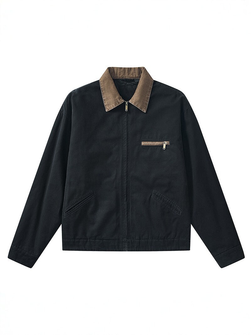 Men's Lapel Casual Jacket American Style Retro Loose Handsome All-match Jacket teemdrop