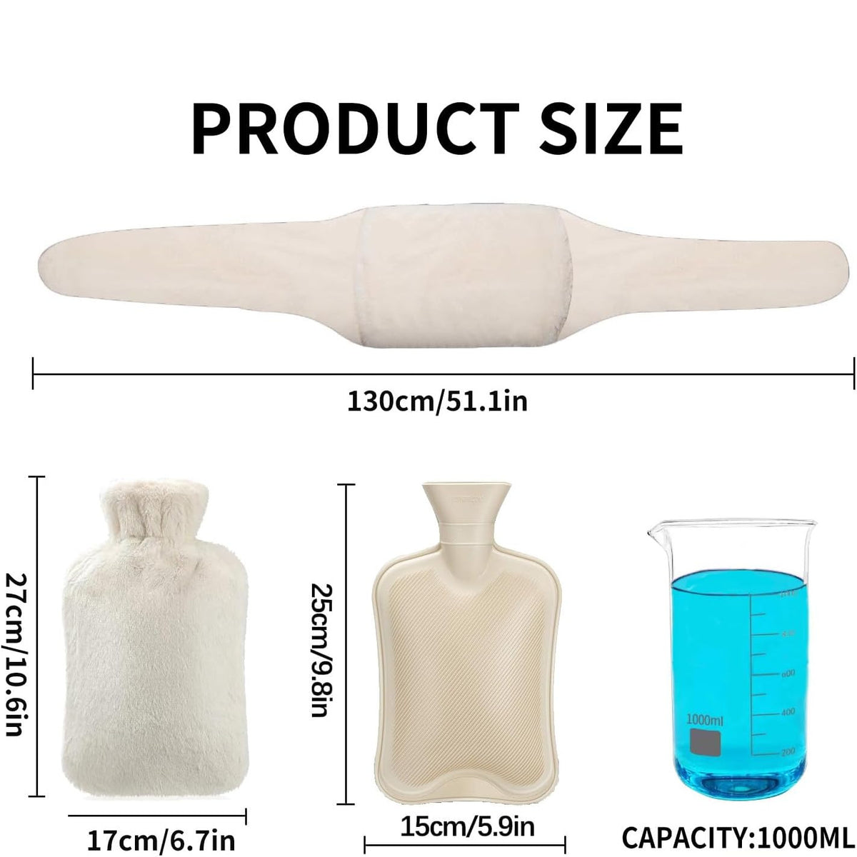 Water-filled hot water bag