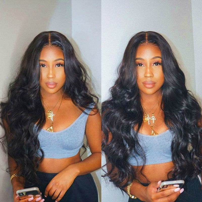 Women's Long Curly Wig with Medium Parting Heat-Resistant Synthetic Fiber Daily Wear teemdrop