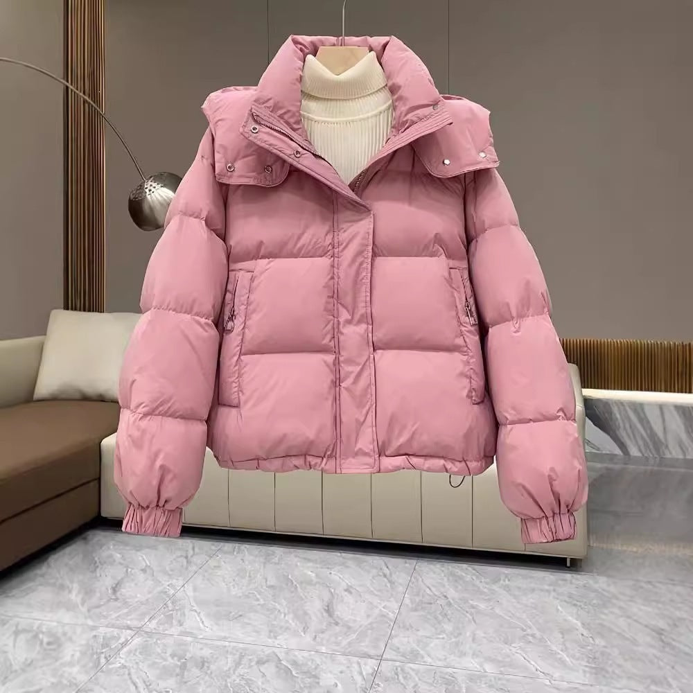 Women Winter Short Hooded Cotton Jacket teemdrop