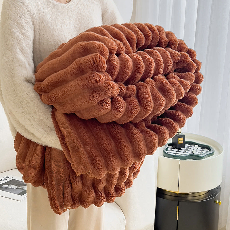 High-quality rabbit fur blanket