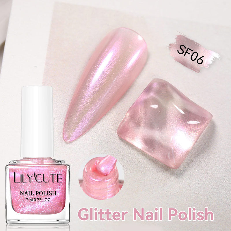 Quick-Dry Metallic High-Color Nail Polish Set 7ml Low Odor Nail Art Lacquer teemdrop