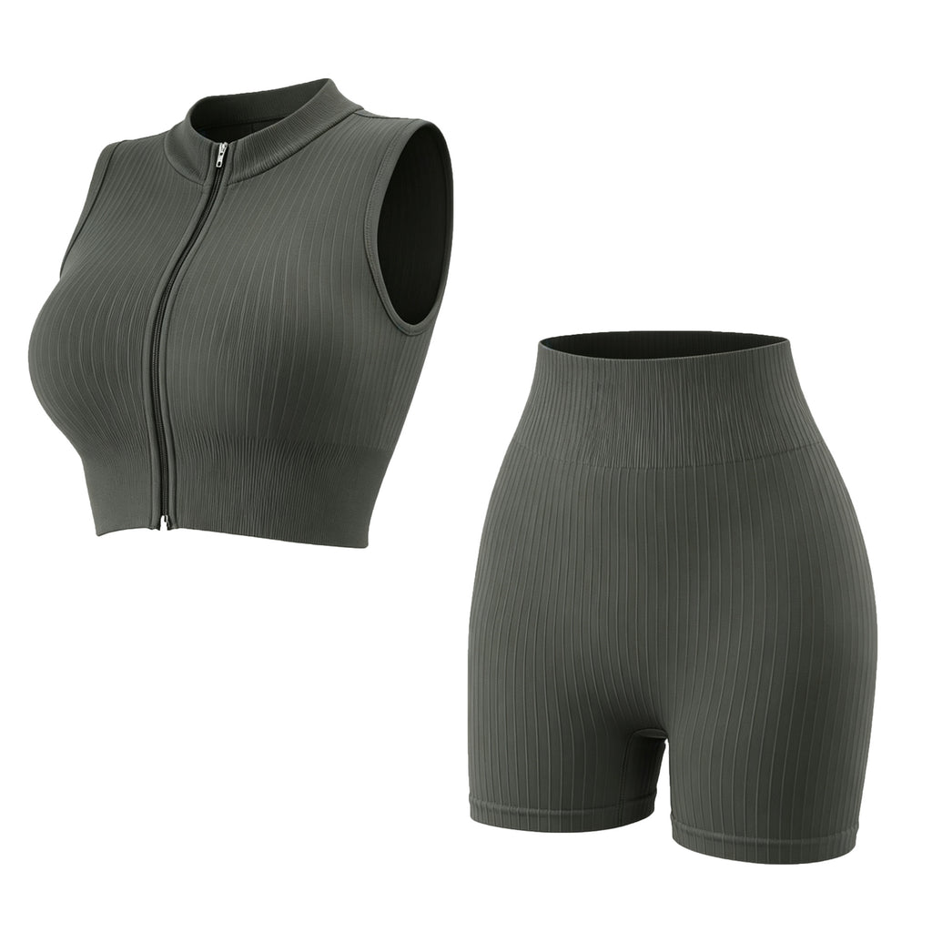 Seamless Knitted Vertical Pit Yoga Suit