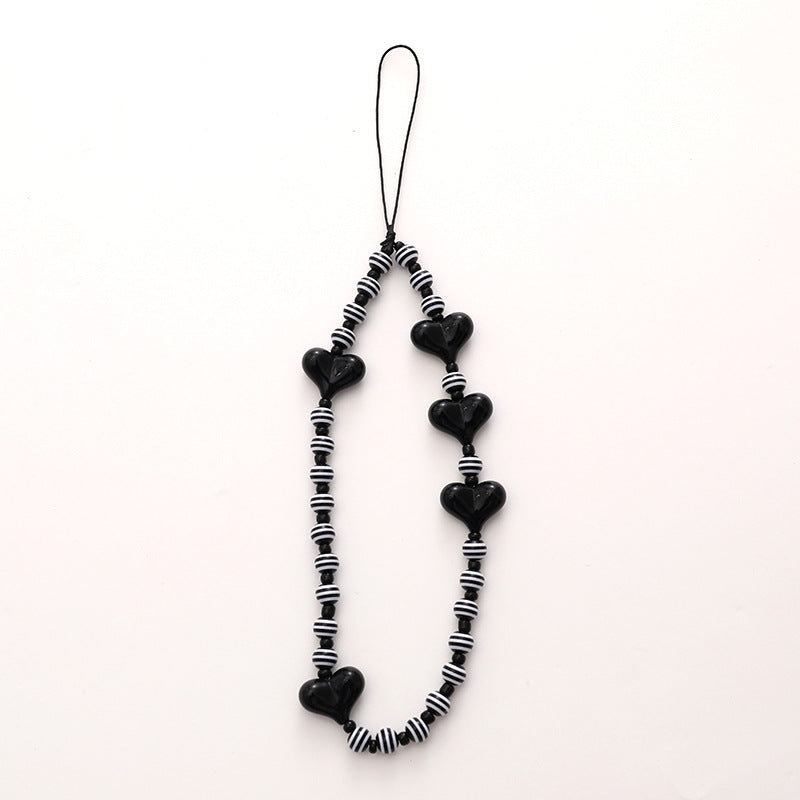 Colorful Heart Bead Phone Wrist Strap
